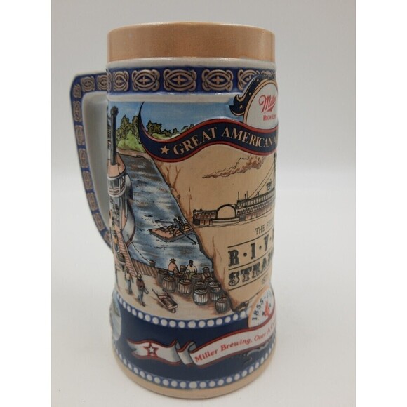 Miller High Life Stein Great American Achievements 4 The First River Steamer - Picture 2 of 8